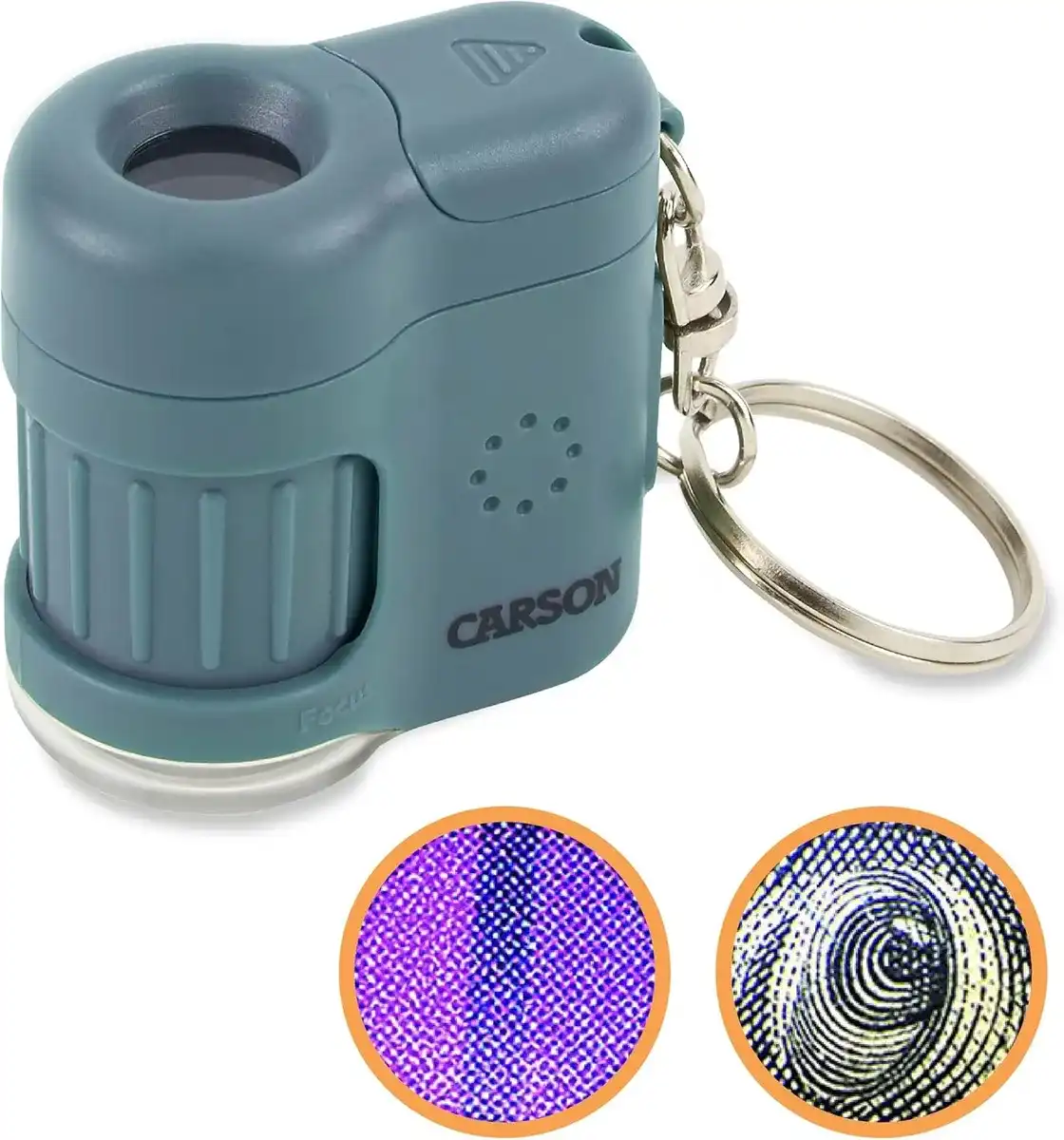 MicroMini azul, llavero de microscopio de bolsillo | Linterna incorporada con luz UV y LED - Herramienta educativa STEM (MM-280B)