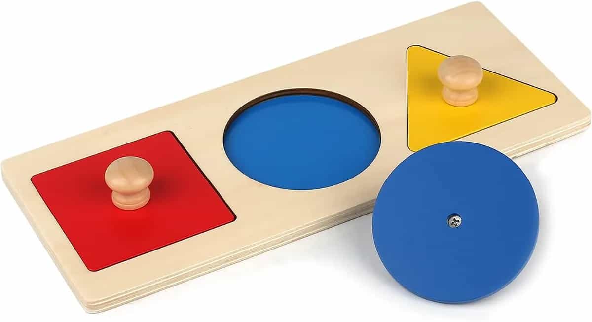 Rompecabezas Montessori de múltiples formas, primeras formas, perilla gigante, rompecabezas de madera, rompecabezas de formas geométricas, material de aprendizaje preescolar para niños pequeños, jugue