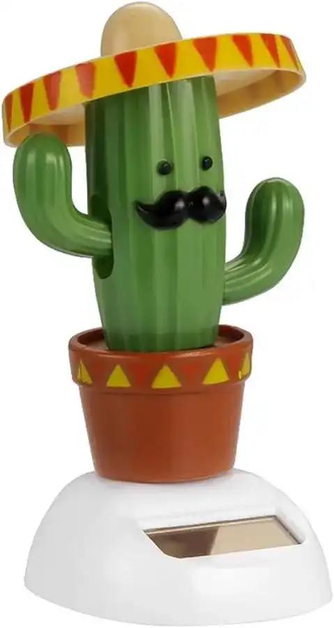 Cactus Solar Powered Shaking Head Dancing Car Ornament Dashboard Decoration Toy Gift - Cactus