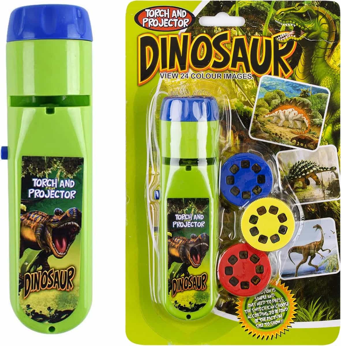 Juguete proyector infantil Georgie Porgy, set educativo de ciencia para pared, techo y carpa, linterna para niños pequeños, regalo para niños y niñas (Dinosaurio)
