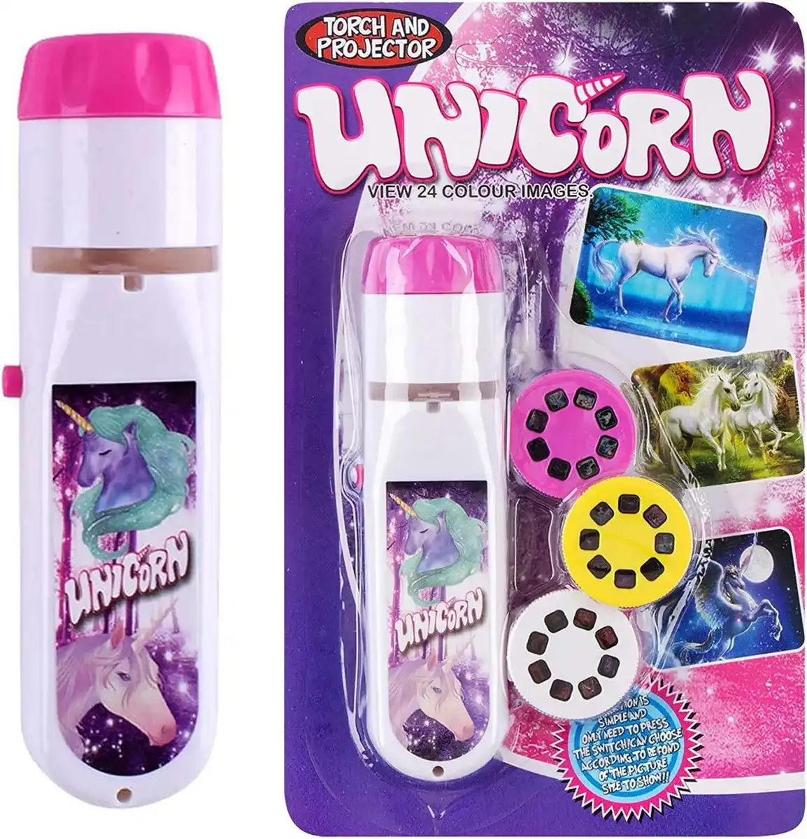 Georgie Porgy Juguete proyector para niños, set educativo de ciencia, linterna proyectora para pared, techo y carpa, regalo para niños y niñas (Unicornio)