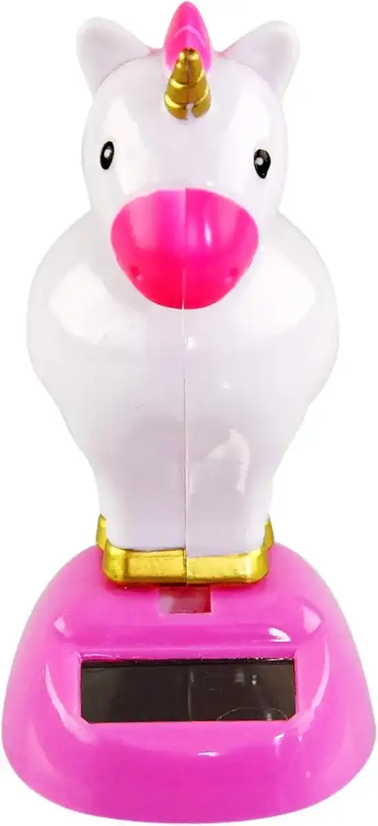 Home-X Solar-Power Dancing Unicorn Figure, Office Décor 4” Tall