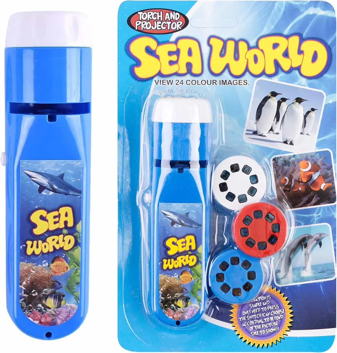 Georgie Porgy Juguete Proyector para Niños, Set Educativo de Ciencia, Linterna para Pared, Techo y Carpa, Regalo para Niños y Niñas (Animales Marinos)