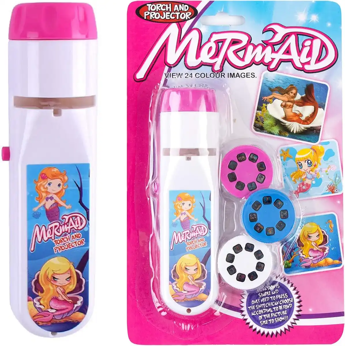 Georgie Porgy Proyector Infantil Juguete Educativo de Ciencia con Linterna para Pared, Techo y Carpa, Regalo para Niños y Niñas (Sirena)