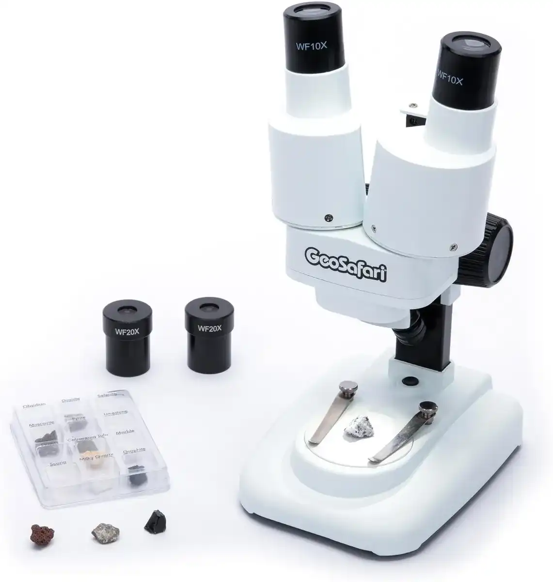 Educational Insights GeoSafari Stereoscope - Microscopio estéreo para principiantes para niños de 8 a 12 años, visor estereoscopio electrónico con muestras, kit de microscopio para niños para descubri