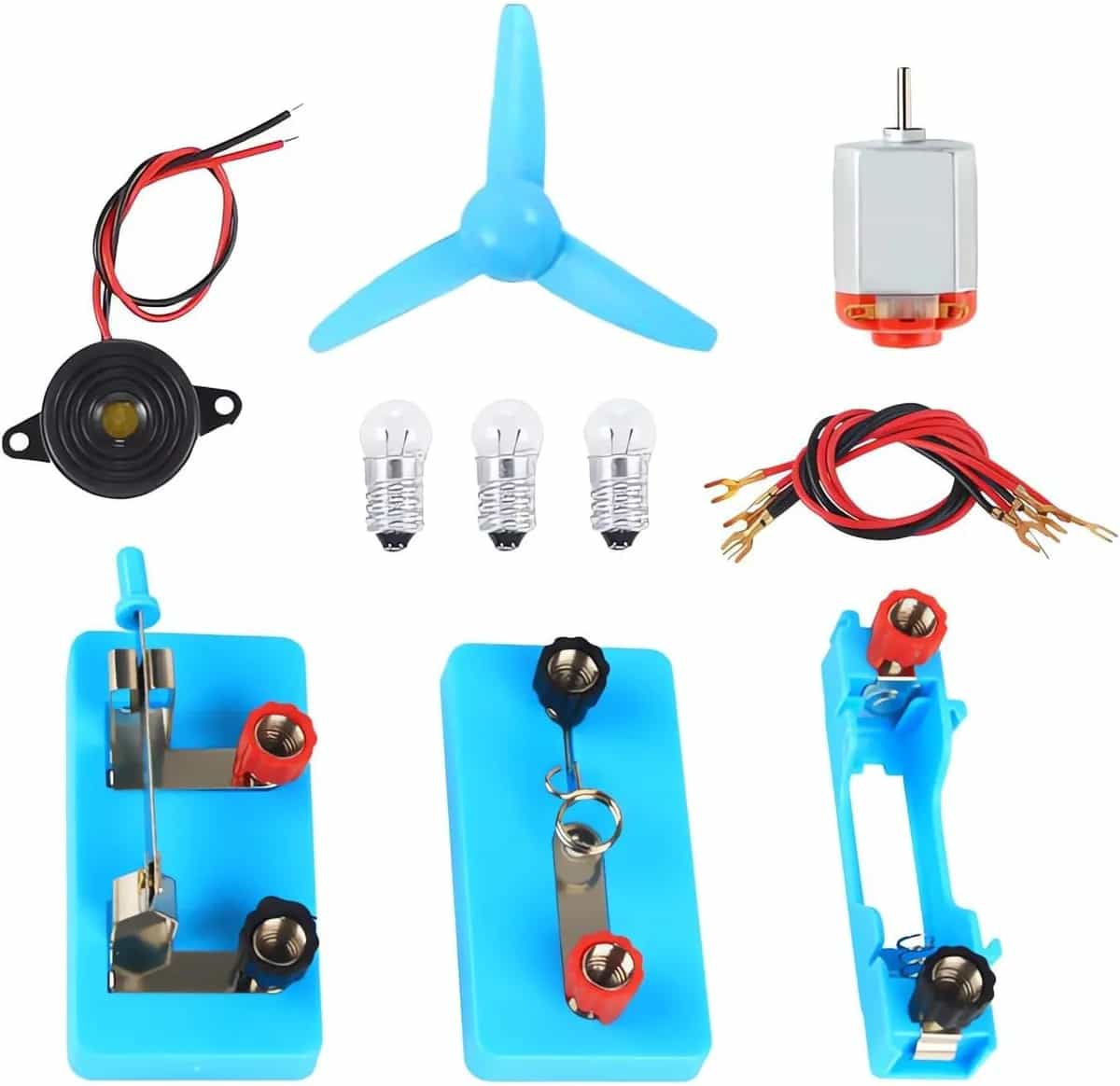 Kids DIY Small Motor Kit Beginner STEM Electric Circuit Science Project Set