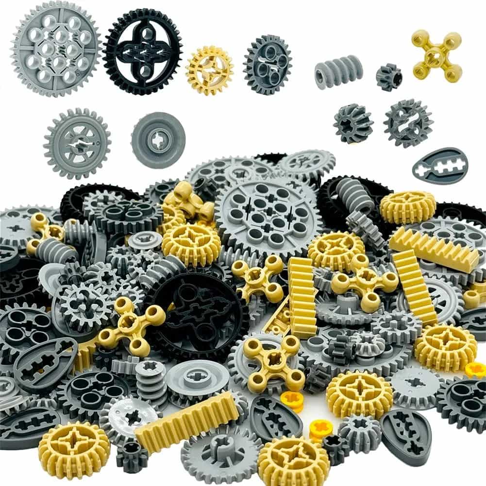 Miutrue Piezas técnicas Ruedas Engranajes Bloques de construcción Accesorios Kit de piezas Juego de juguetes de construcción para niños a partir de 6 años Compatible con las principales marcas