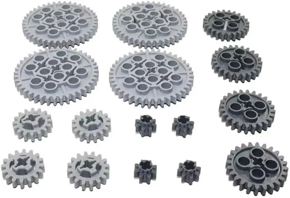 Paquete de engranajes técnicos MOC de 16 Uds., Compatible con el Kit surtido de bloques de construcción Stnadard, engranaje de 8/16/24/40 dientes