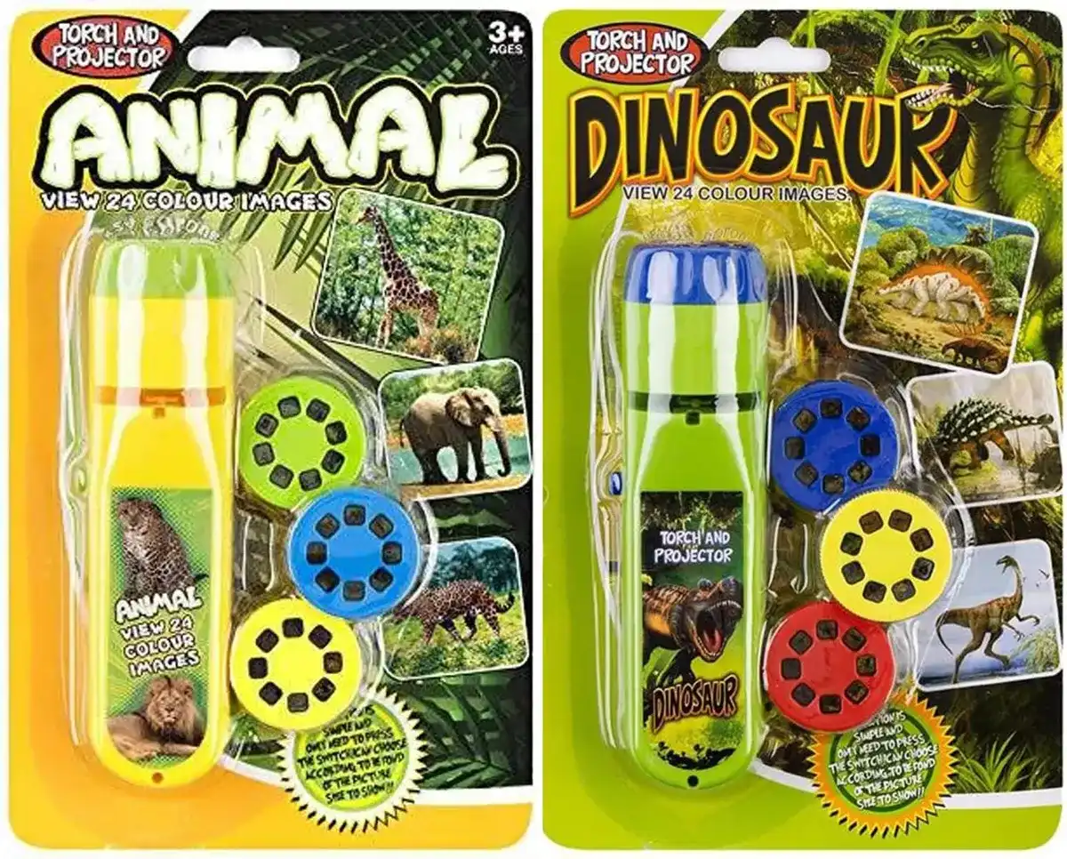Georgie Porgy Juguetes Proyectores para Niños, Set Educativo de Ciencia, Linterna Proyectora para Pared, Techo y Carpa, Regalos para Niños y Niñas (Dinosaurio + Animales Salvajes)