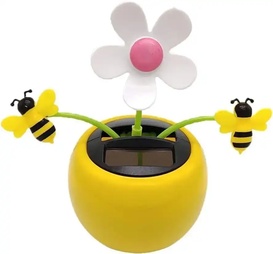 Juguete de girasol con flor de baile solar de flor de manzana, adorno de figuras, decoración de balanceo de coche, juguetes y juegos de columpio de abeja de miel de alféizar de ventana