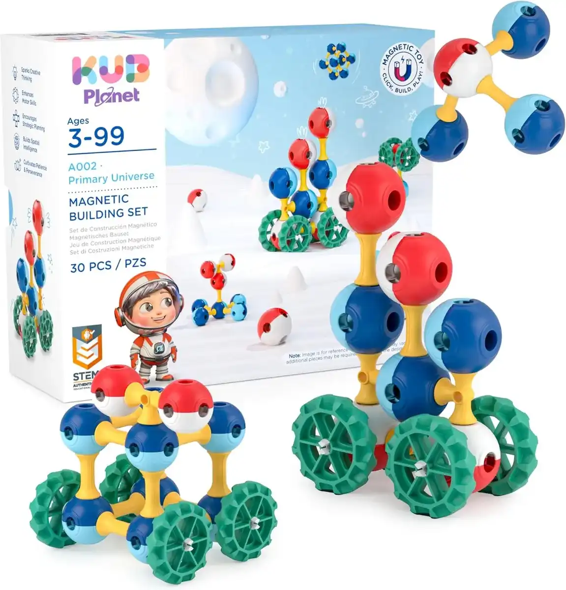 Juego de construcción magnético para niños, juguetes educativos STEM para niños y niñas de más de 3 años, bloques de planeta espacial