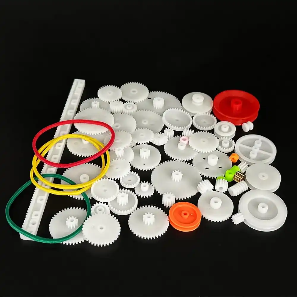 Kit de 60 piezas de engranajes pequeños, engranajes de plástico, polea de correa, engranaje de husillo de engranaje único, engranajes de motor pequeños para motor DC, coche RC, robot, modelo, juguete DIY, reemplazo d