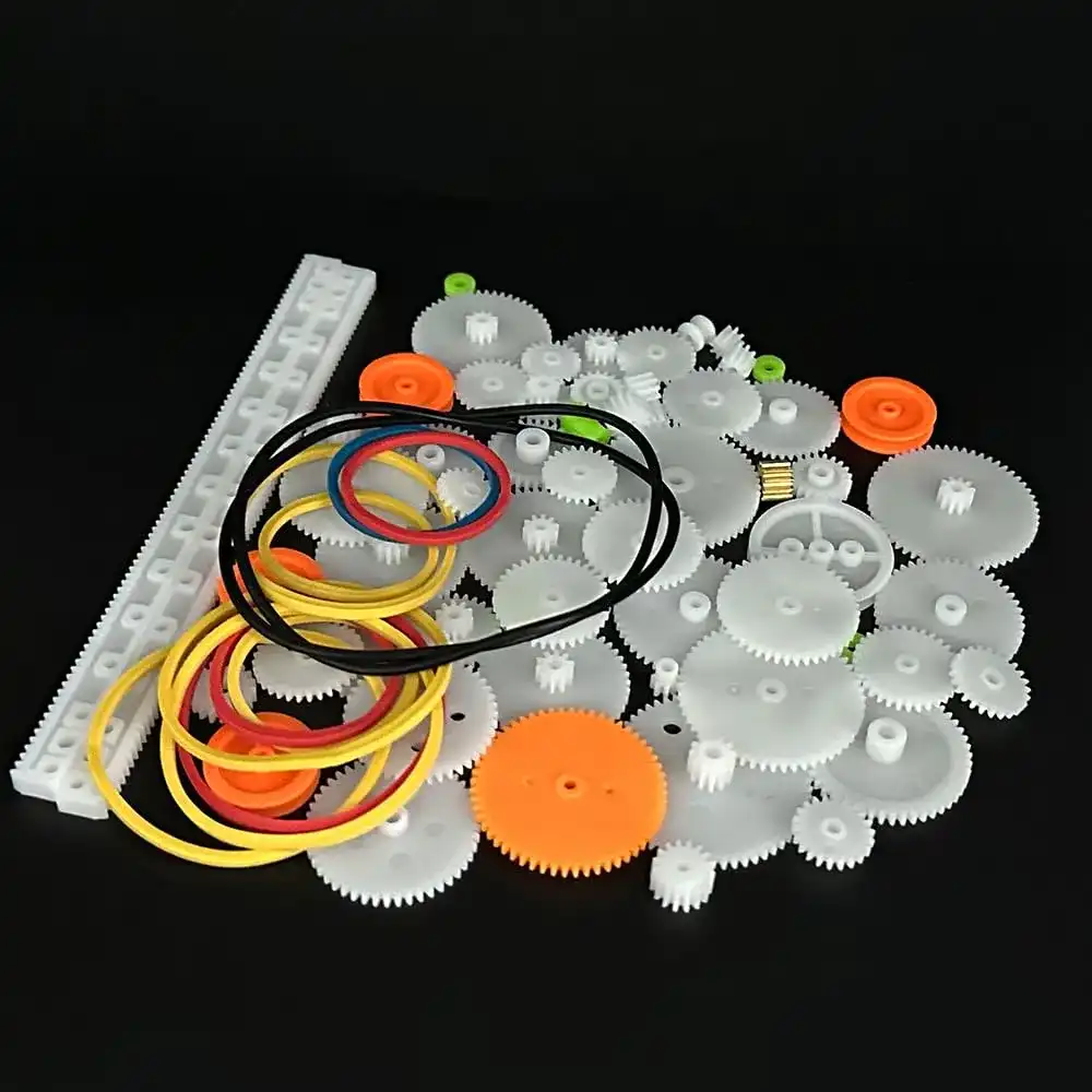 Kit de 70 piezas de engranajes pequeños, engranajes de plástico, polea de correa, engranaje de husillo único, engranajes de motor pequeños para motor DC, coche RC, robot, modelo, juguete DIY, reemplazo d