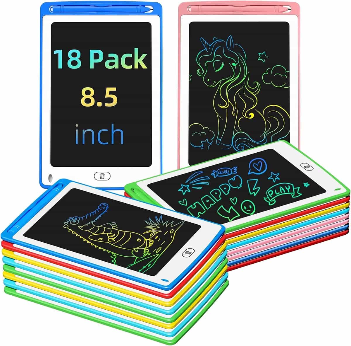 Tableta de escritura LCD para niños, tableta de dibujo colorida con tablero de garabatos de 8,5 pulgadas, juguetes educativos de aprendizaje, regalos de cumpleaños para niños de 3, 4, 5, 6, 7 y 8 años