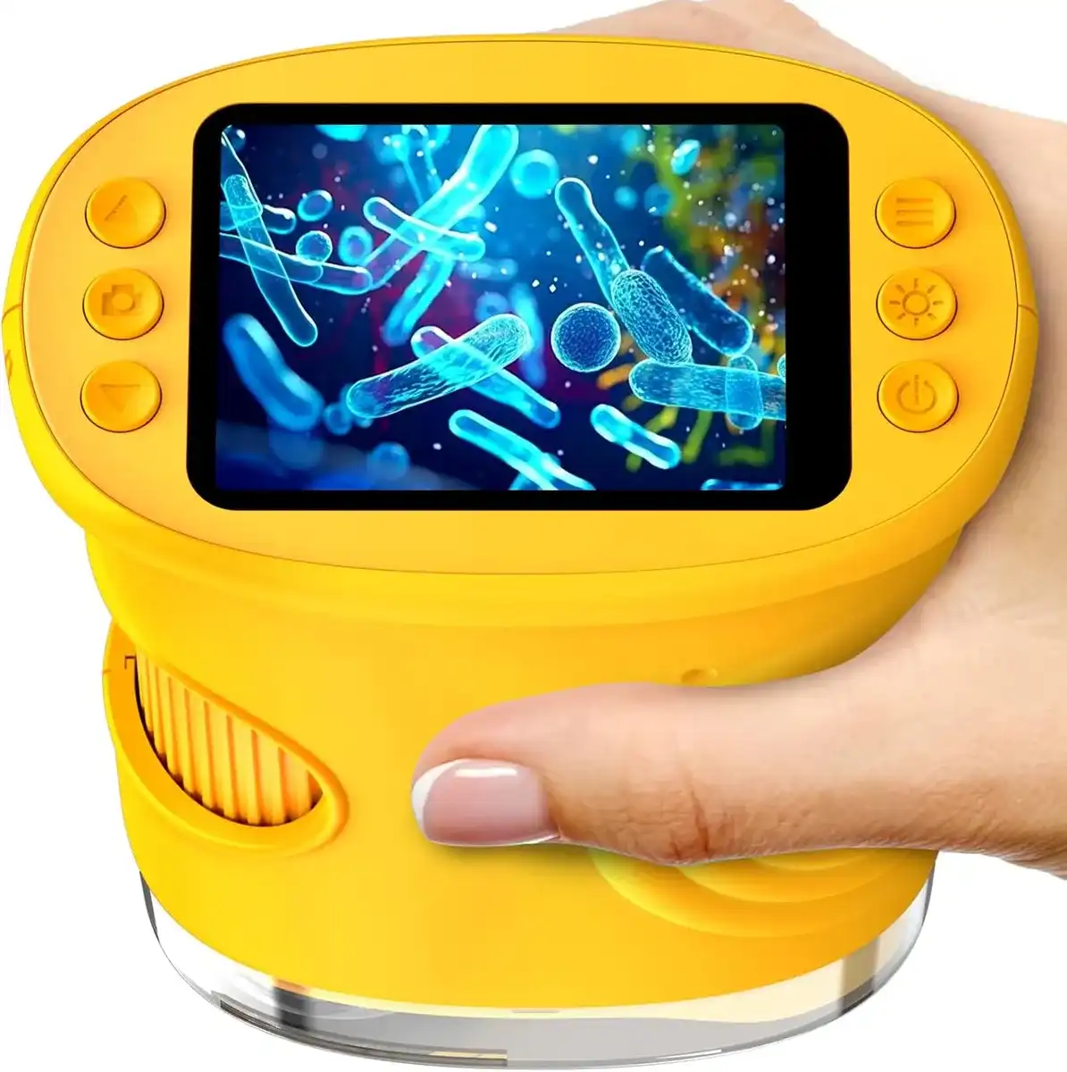 Microscopio digital de mano 1000X para niños con pantalla IPS de 2,0", juguetes al aire libre, regalos de laboratorio de ciencias STEM portátiles, microscopio de bolsillo recargable, juguete educativo