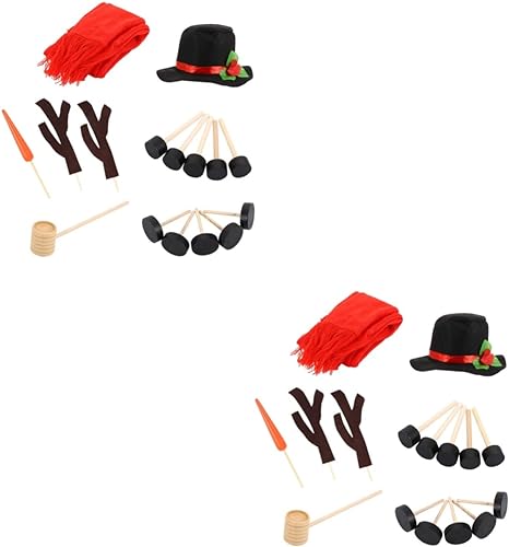 Set de 16 Piezas Abaodam: Muñecos de Nieve con Bufanda Roja y Mini Zanahorias