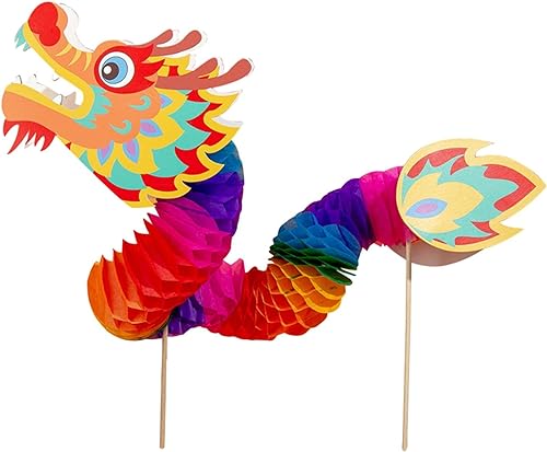 Guirnalda de dragón de papel 3D para decorar al aire libre y celebrar el Festival del Bote del Dragón con los más pequeños.