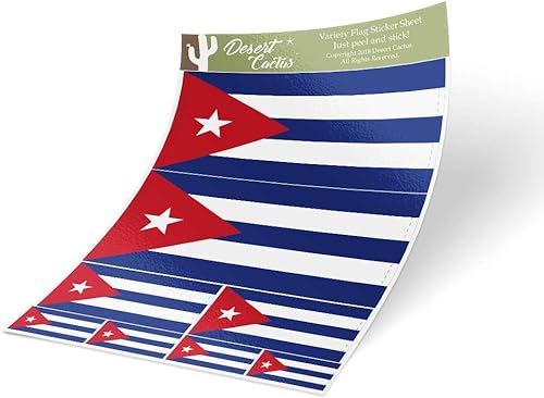 8 calcomanías variadas con la bandera de Cuba: ¡Decora tus pertenencias con orgullo cubano!