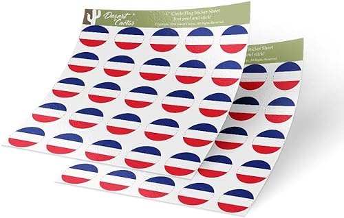 50 pegatinas redondas con la bandera de Francia: ¡Un toque francés para tus objetos favoritos!
