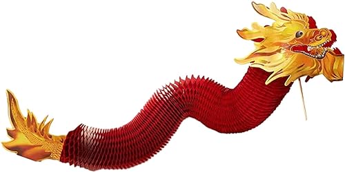 Dragón de papel rojo de 118.1 pulgadas para decorar bodas y celebrar el Año Nuevo Chino 2024