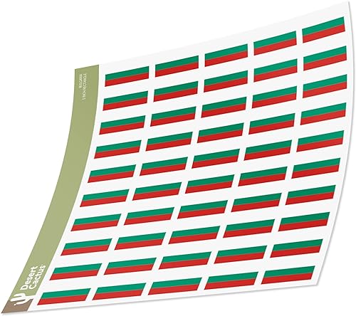 50 calcomanías rectangulares con la bandera de Bulgaria: ¡Decora tus pertenencias con orgullo búlgaro!