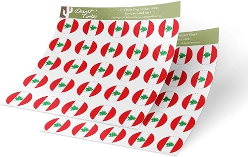 Stickers Libaneses de Vinilo: 50 Redondos con Símbolos Patrios para la Juventud