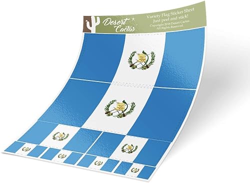 8 calcomanías variadas con la bandera de Guatemala: ¡Decora tus pertenencias con orgullo guatemalteco!