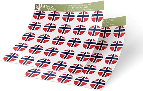 Adhesivos Noruegos de Vinilo: Set de 50 Redondos para Scrapbooking y Decoración