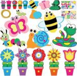 Ayfjovs Paquete de 40 kits de manualidades de insectos y flores para niños