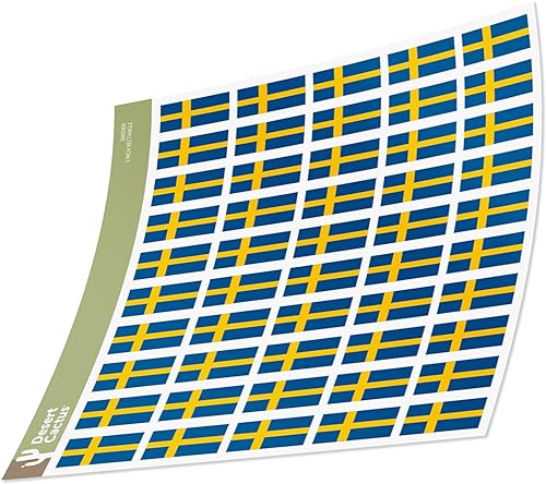 50 calcomanías rectangulares con la bandera de Suecia: ¡Decora tus pertenencias con orgullo sueco!