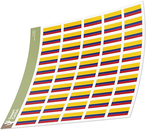 50 calcomanías rectangulares con la bandera de Colombia: ¡Decora tus pertenencias con orgullo colombiano!