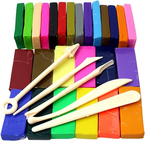 Kit Completo de Arcilla Polimérica: ¡26 Colores y 5 Herramientas para Crear Obras Maestras!