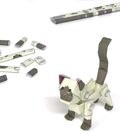 Kit de Origami 3D de Gato Siamés: Rompecabezas de Papel Japonés para Todas las Edades