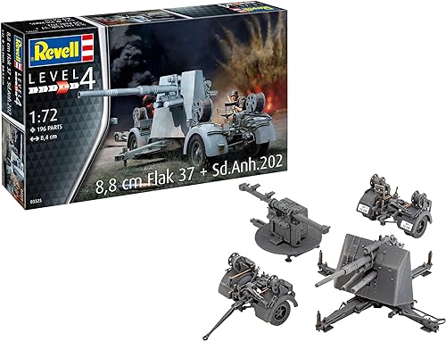 Arsenal Estelar de Miniaturas: Cañón Antiaéreo Flak 37 y Vehículo Transportador Sd.ANH.202 en Escala Realista