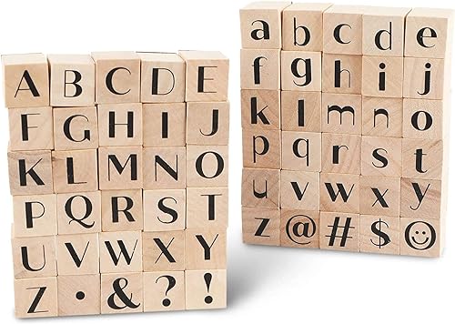 Adorable juego de sellos del alfabeto: un universo de creatividad en madera