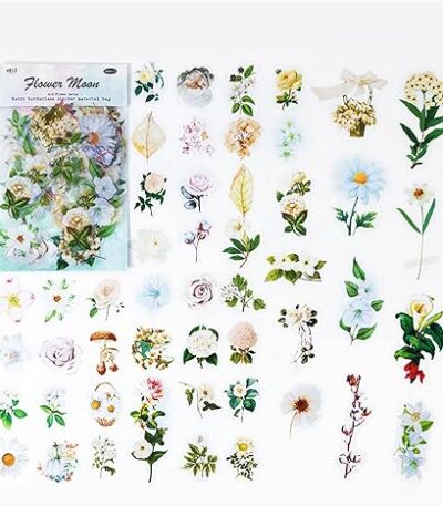 100 pegatinas de flora natural para scrapbooking; arte vintage