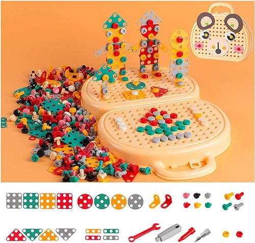 Creativity: ¡Taladro de mosaico para construir y crear! Un juego STEM divertido y educativo para niños y niñas.