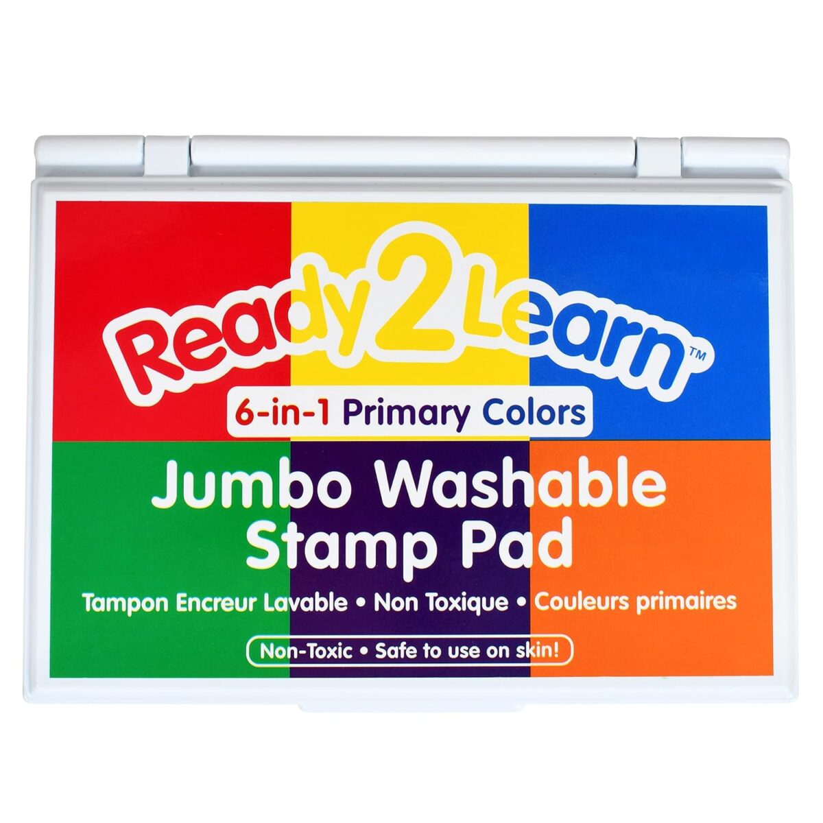READY 2 LEARN Almohadilla de sello lavable Jumbo - 6 en 1 - No tóxico - Resistente a la decoloración - Perfecto para álbumes de recortes