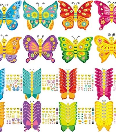 ¡Aleteo de Colores: Crea tu Paraíso de Mariposas de Primavera con un Kit de Manualidades Mágico de 48 Piezas para Pequeños Artistas!