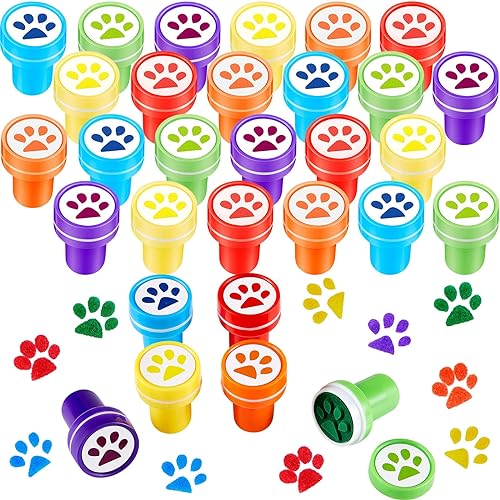 Conjunto de Sellos Divertidos con Huellas Caninas para Educadores y Celebraciones: 36 Piezas para Aprendizaje Creativo y Celebraciones Animales