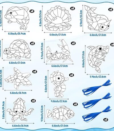 kit de manualidades para colorear animales marinos geométricos