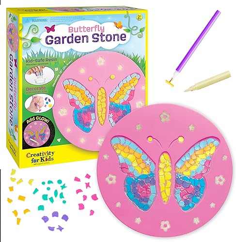 Creativity for Kids: ¡Crea una piedra de jardín con mariposas de mosaico! Un regalo único y lleno de color.