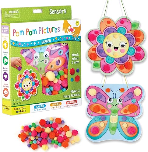 Creativity for Kids: ¡Crea un jardín de pompones con mariposas y flores! Un juguete sensorial para estimular la creatividad de los más pequeños.