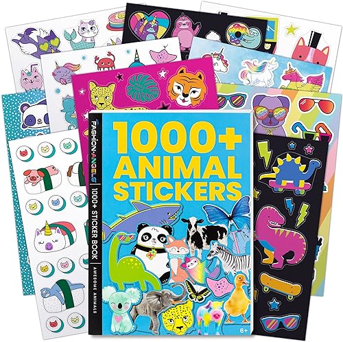 Fashion Angels: Libro de 1000 calcomanías de animales para dar vida a tus creaciones y explorar el reino animal.