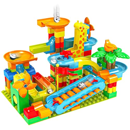 Battop Marble Run bloques de construcción, set de juguetes, pista de carreras para niños-97 piezas