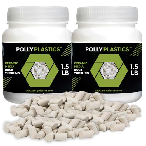 Polly Plastics Medios de relleno de cerámica de roca (tamaño de cilindro grande) pellets de cerámica no abrasivos para todo tipo de vasos (3 libras)