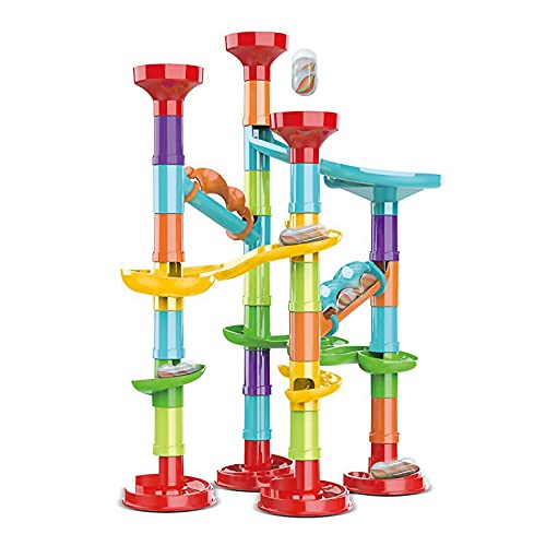 Juego de carreras de canicas, bloques de construcción, canicas de vidrio para niños de 4 a 8 años, juguetes STEM Laberinto educativo de carreras, regalos de cumpleaños