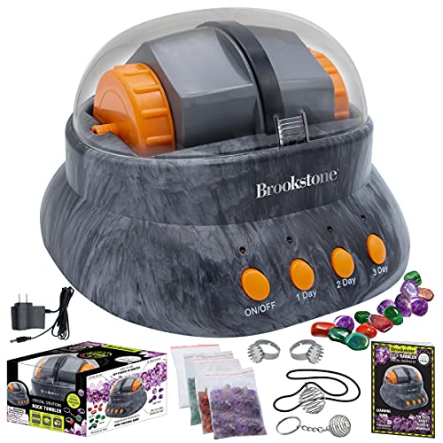Brookstone Kit de creación de vaso de roca y piedra preciosa para niños con rocas y suministros de fabricación de joyas incluidos