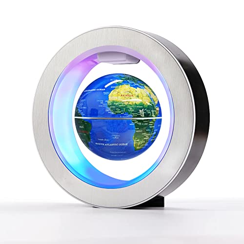 Flagest Globo flotante de levitación magnética, globo en forma de O levitante con luces LED para decoración educativa de escritorio de oficina en casa, artículo de fiesta de cumpleaños (globo de 4