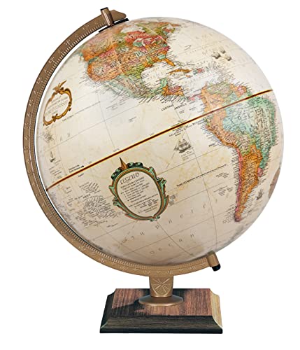 Replogle World Classic Globe, globo mundial de escritorio de 12 pulgadas para decoración de escritorio del hogar u oficina, alivio elevado, cartografía actualizada, fabricado en los Estados Unidos,
